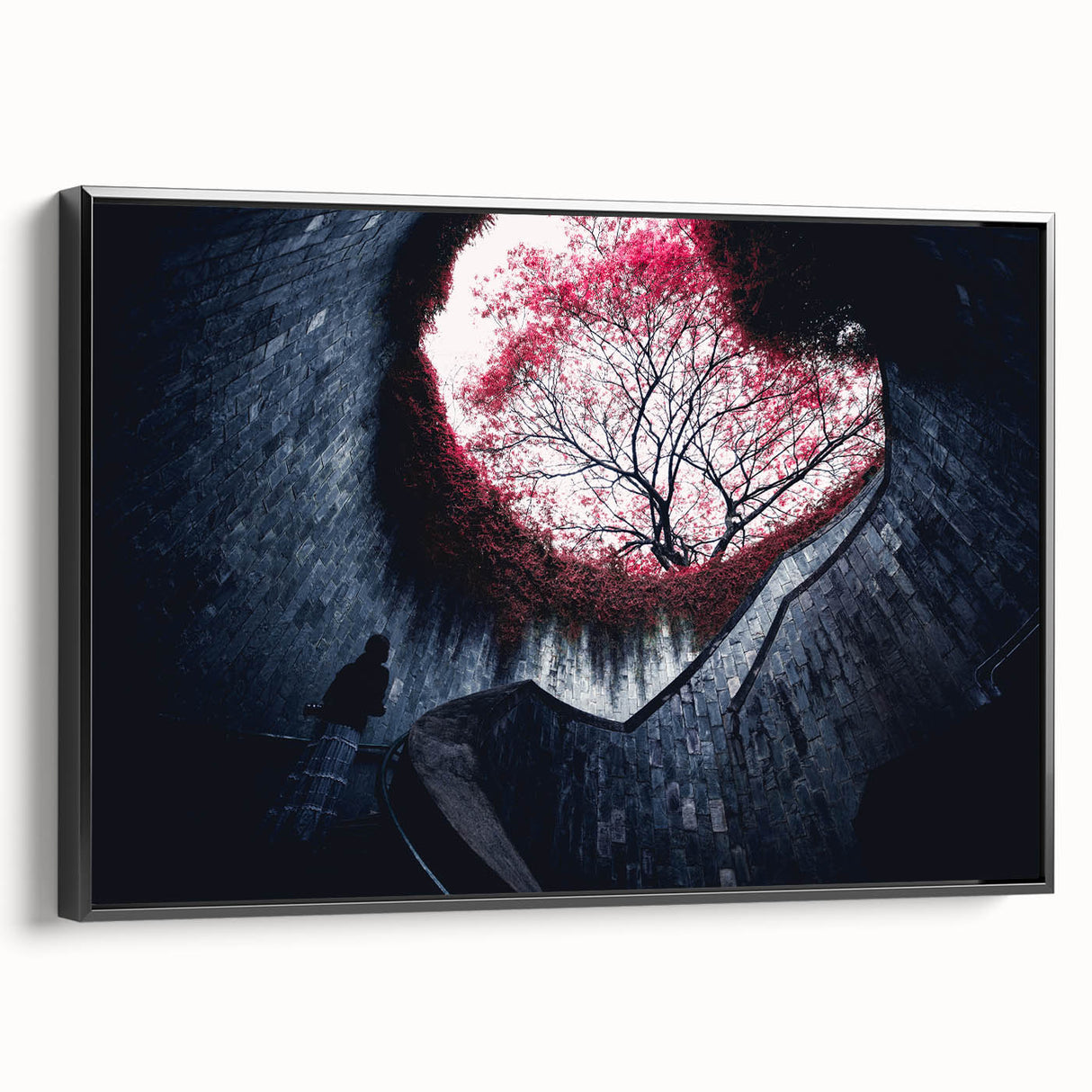 Black and white framed canvas of a vintage Singapore landscape, ideal for bedroom wall decor.
