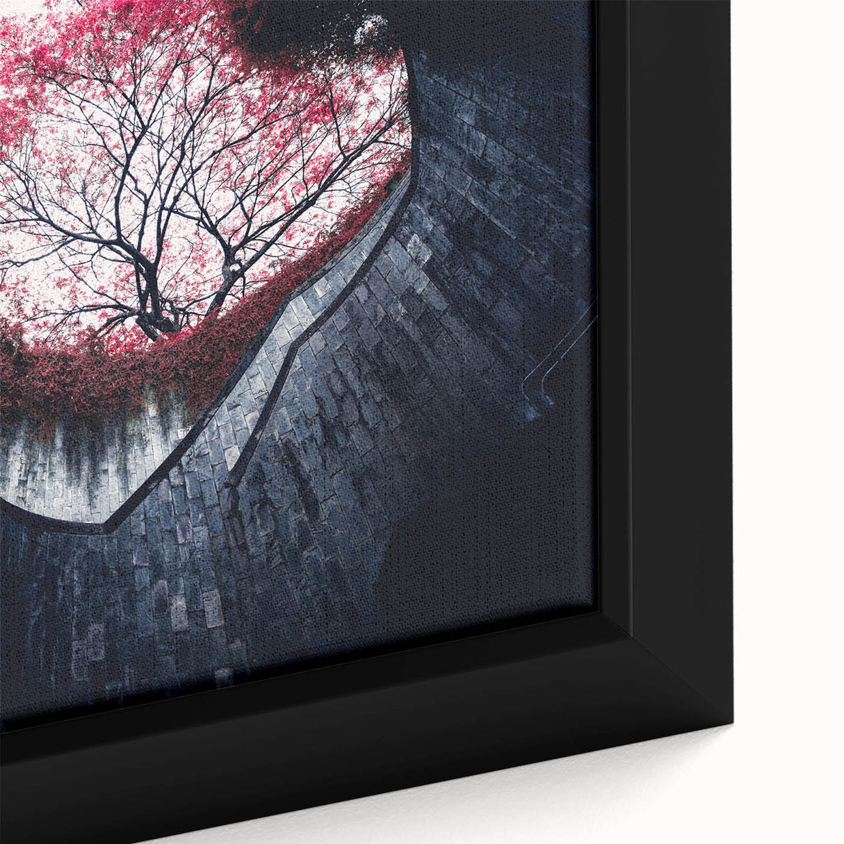 Extra large framed canvas featuring a textured depiction of Singapore's skyline in black with colorful accents.