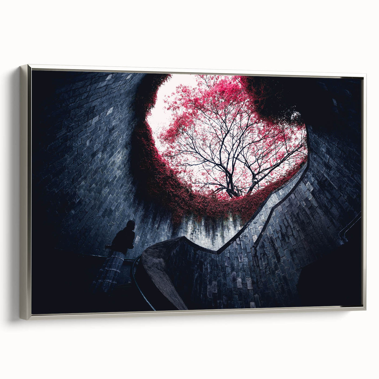 Framed canvas depicting a vintage-style Singapore landscape with vibrant colors on a black background.