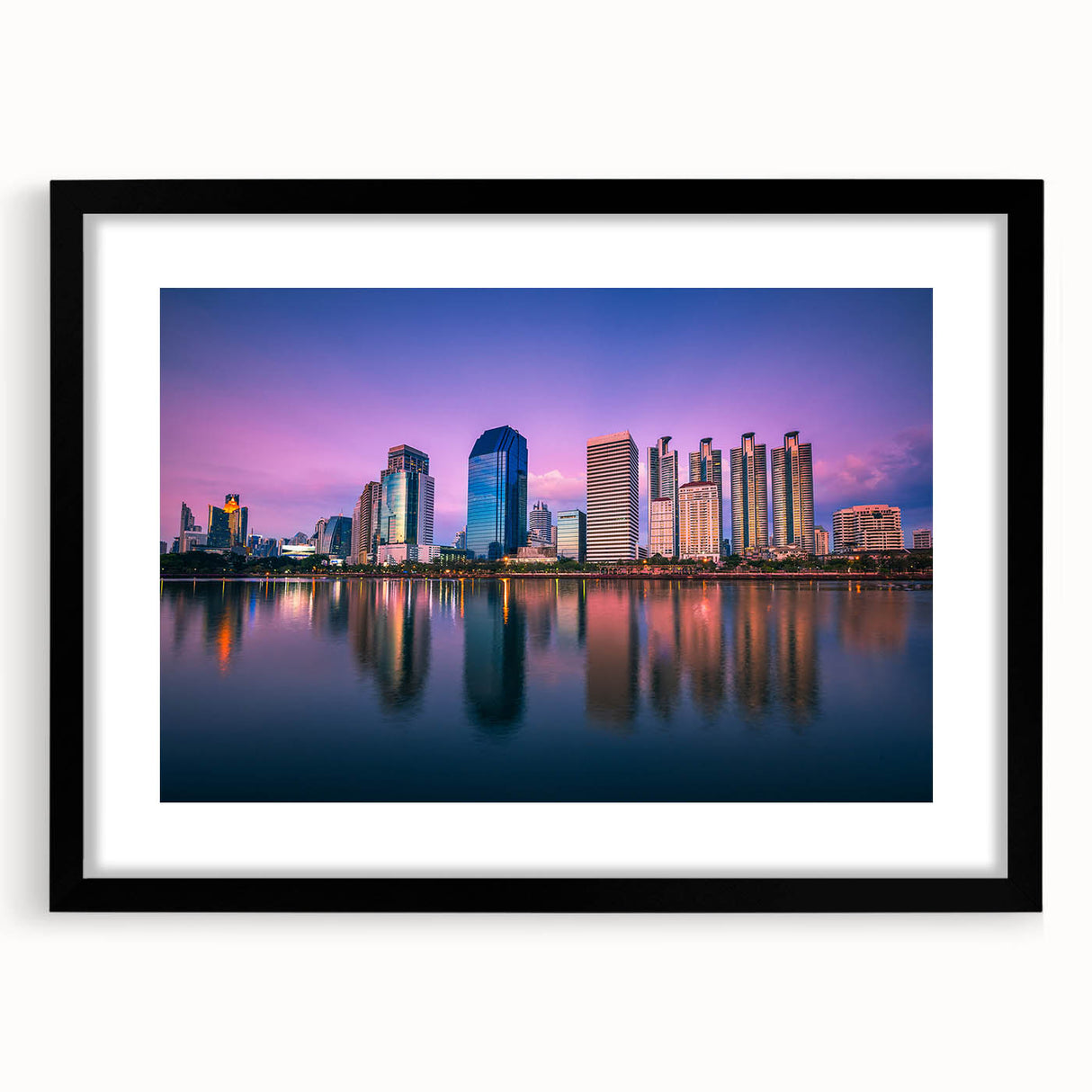 Extra large canvas print featuring a colorful abstract representation of Bangkok with textured strokes.