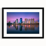 Extra large canvas print featuring a colorful abstract representation of Bangkok with textured strokes.