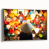 Landscape art painting of a Turkish scenery in vibrant colors on framed canvas, ideal for living room decor.