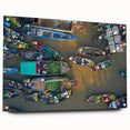 Acrylic print of a serene Vietnamese landscape in muted greens and blues, ideal for dining room decor.