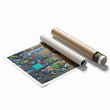 Extra large rolled canvas print featuring a serene Vietnamese landscape with lush greenery and soft pastel shades.