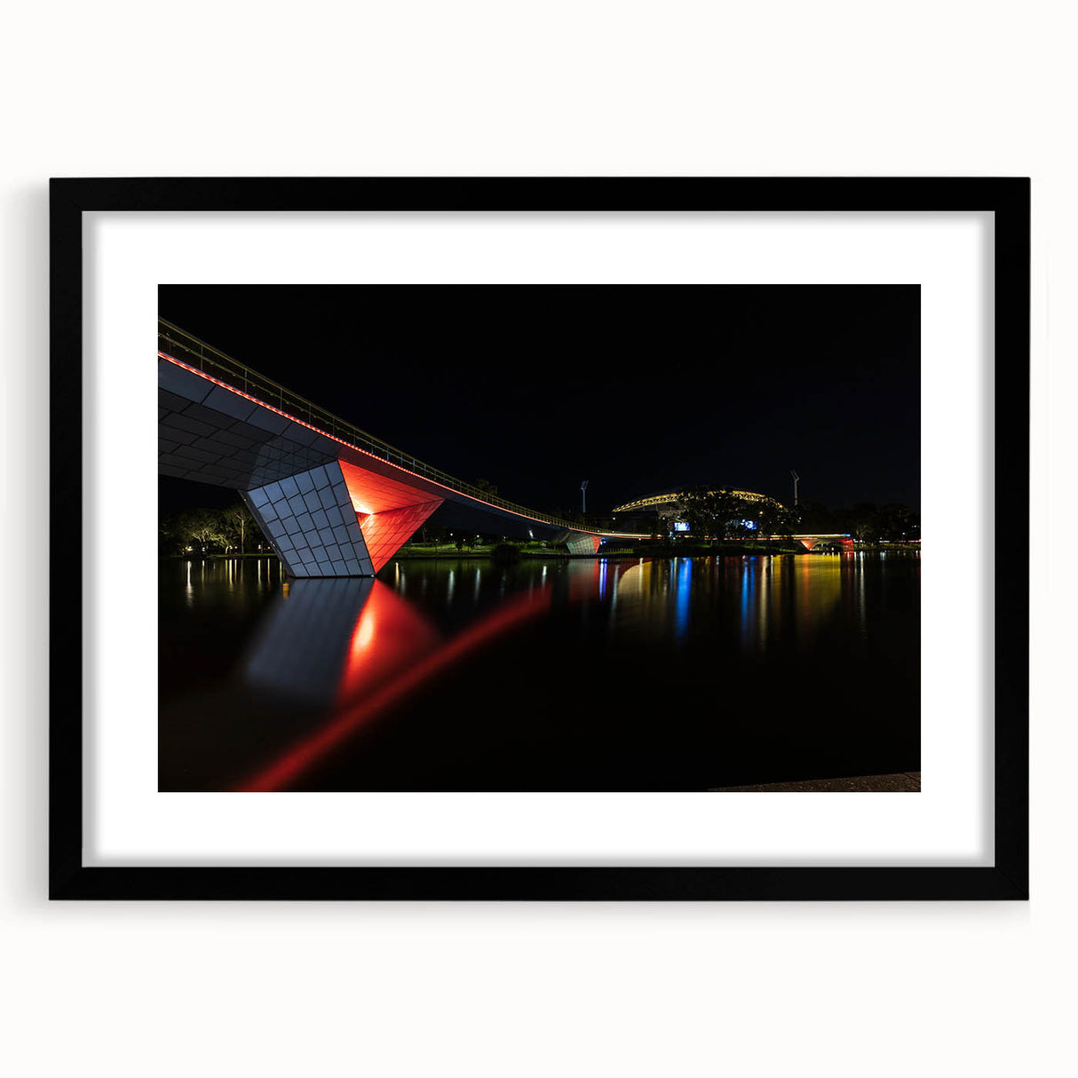 Abstract art print depicting a vibrant, colorful Australian Adelaide scenery on a textured, extra large canvas.