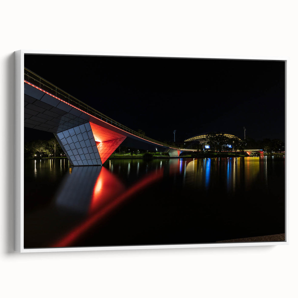 Framed canvas of Adelaide landscape in muted earth tones, ideal for bedroom wall art.