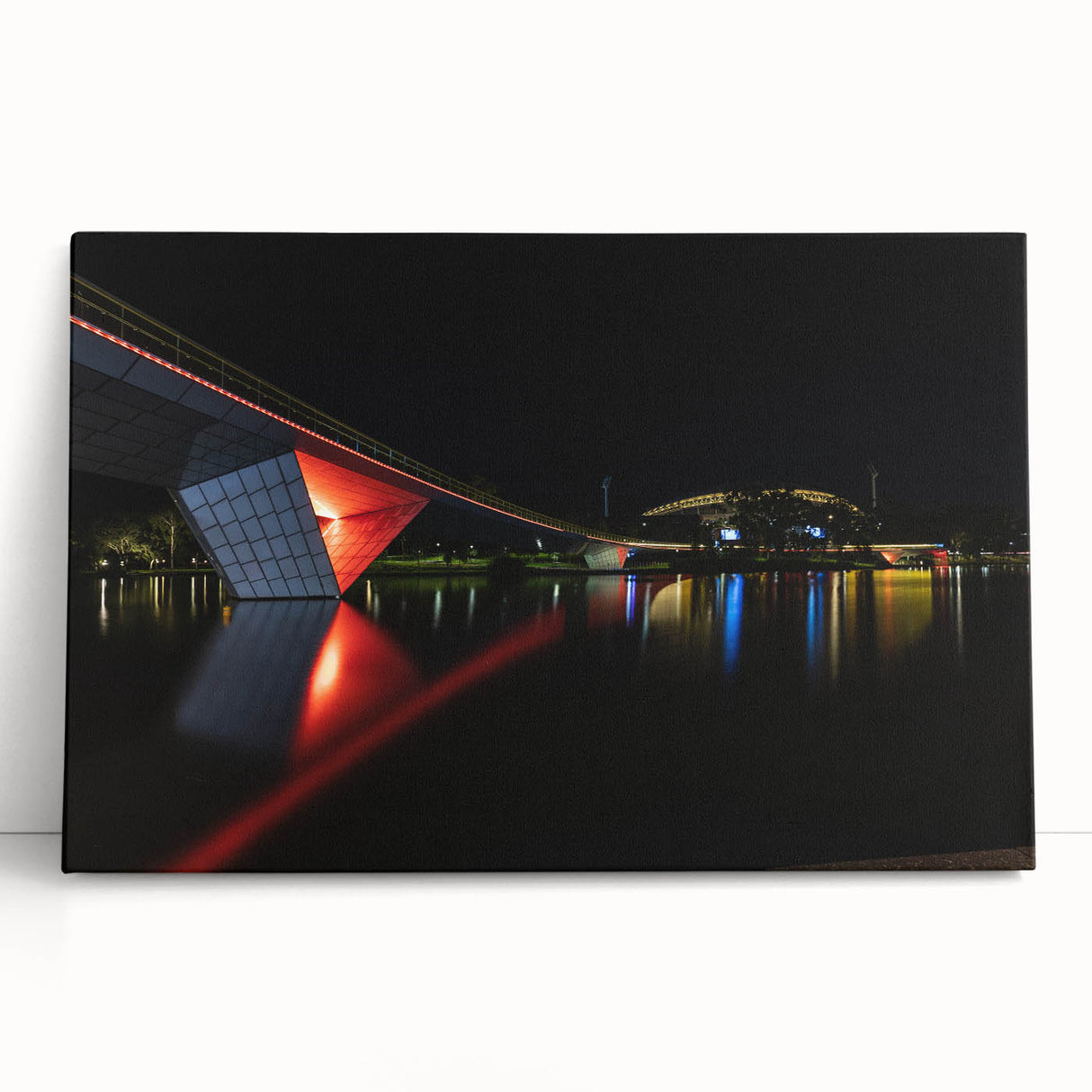 Large black and white photograph of Adelaide scenery on stretched canvas, ideal for kitchen wall art.