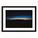 Extra large framed abstract art print of Ayers Rock in vibrant, textured colors, ideal for living room decor.