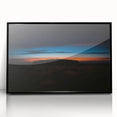 Large abstract wall art of Ayers Rock in muted earth tones, framed in black acrylic, suitable for modern decor.
