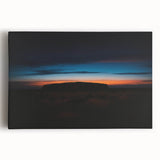 Large black and white print of Ayers Rock on stretched canvas, suited for kitchen wall art.