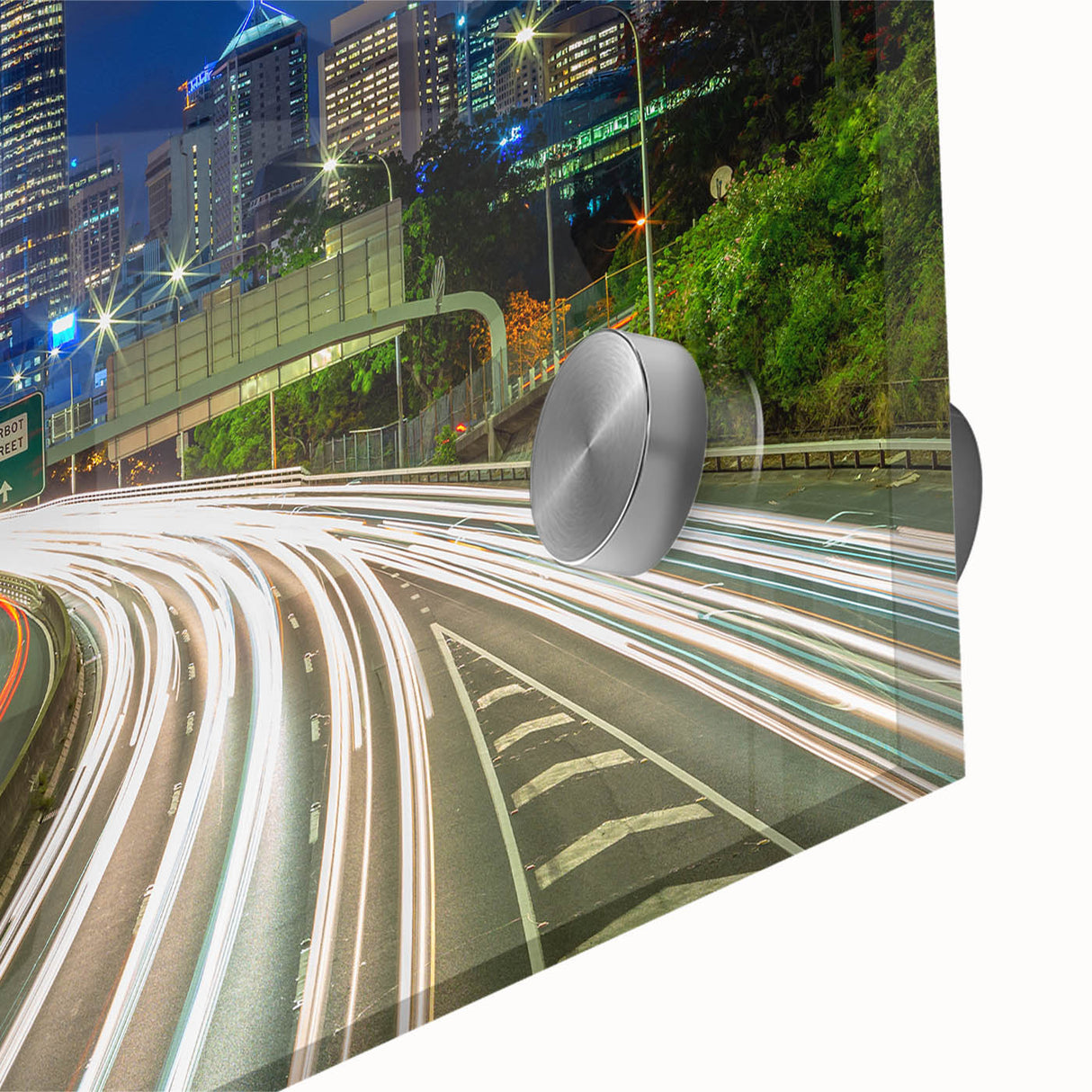 Large abstract depiction of Brisbane scenery on acrylic glass, featuring earthy tones, ideal for dining room art.