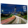 Acrylic print of Brisbane scenery with muted blue and green tones, suitable for dining room decor.