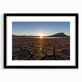 Extra large abstract art print of colorful, textured scenery, framed in black, ideal for living room decor.
