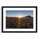 Extra large abstract art print of colorful, textured scenery, framed in black, ideal for living room decor.