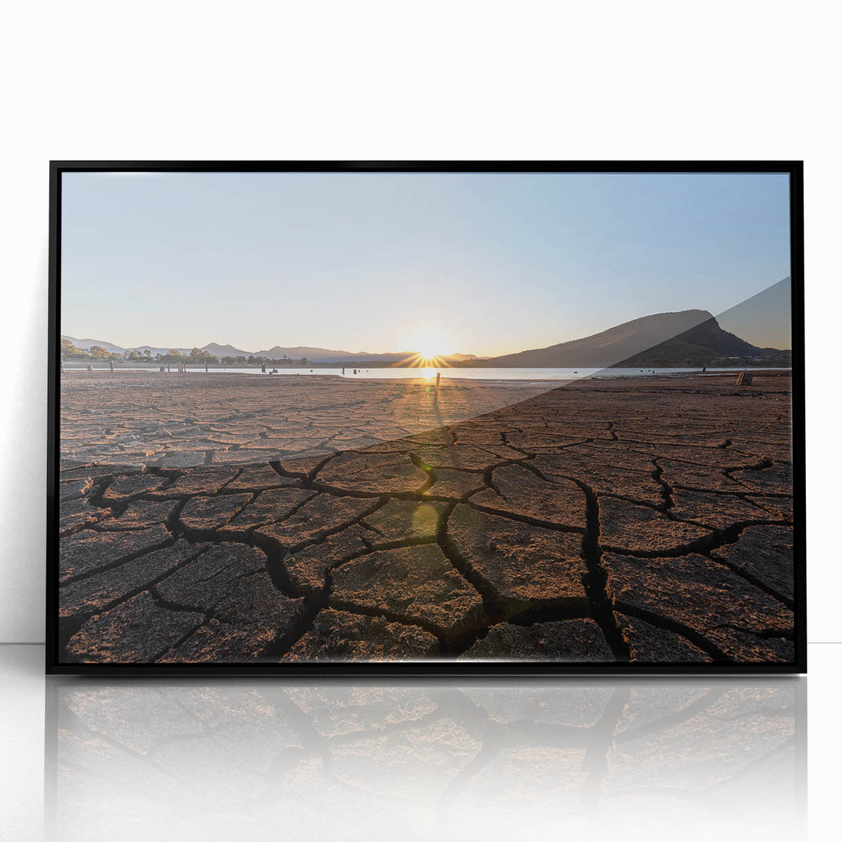 Large abstract wall art depicting Queensland scenery in muted earth tones on a framed acrylic.