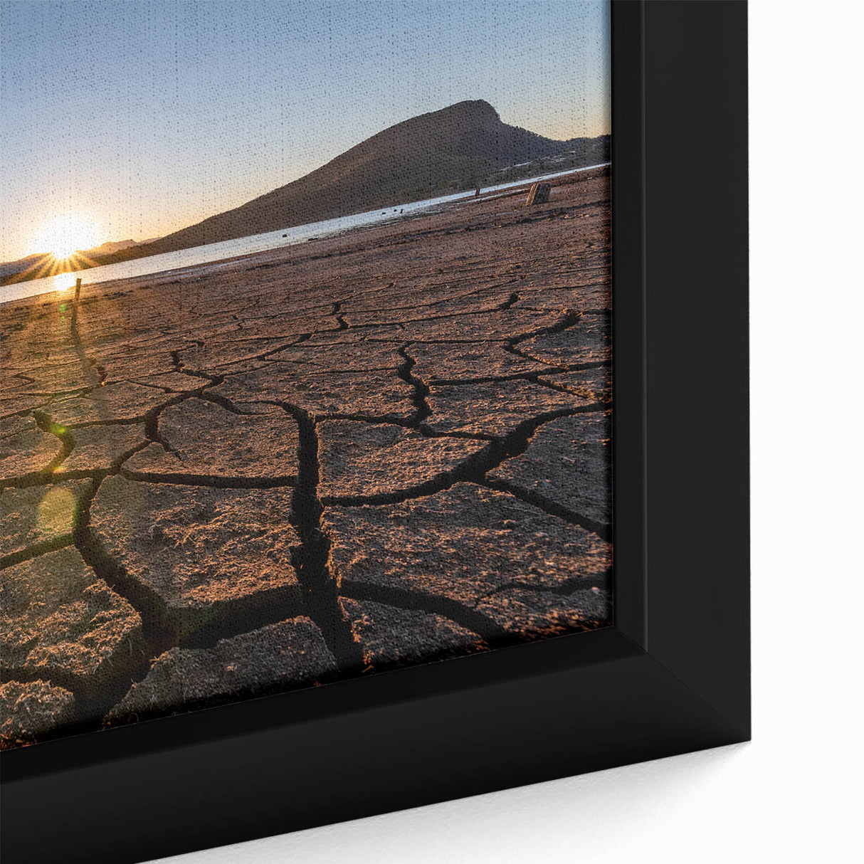 Extra large black wall art featuring a textured scene of Queensland, Australia in colorful art style on framed canvas.