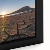 Extra large black wall art featuring a textured scene of Queensland, Australia in colorful art style on framed canvas.