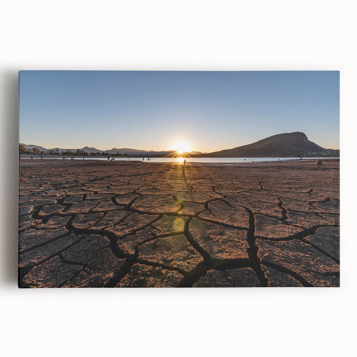Black and white stretched canvas of Queensland, Australia scenery, ideal for kitchen wall art or bedroom.