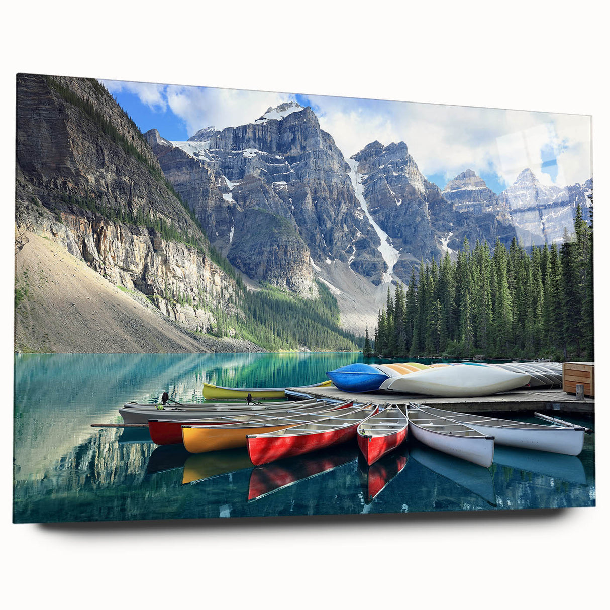 Acrylic print of a large abstract depiction of Alberta, Canada, in muted earth tones.