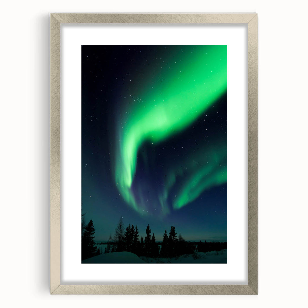 Textured abstract art print of a Manitoba scenery in muted earth tones, framed in silver, ideal for bedroom art.