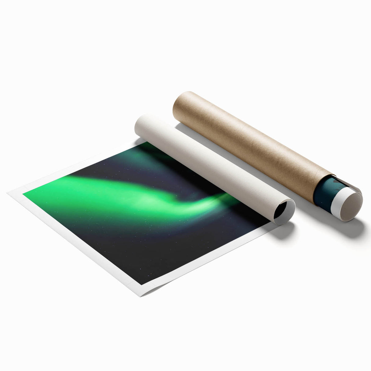 Extra large rolled print of Manitoba scenery with muted green and blue floral art, ideal for classy bathroom wall art.
