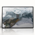Large abstract wall art depicting Yukon scenery in muted earth tones on a framed acrylic.