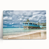 Large black and white photo of Antigua landscape on stretched canvas, ideal for kitchen wall art.