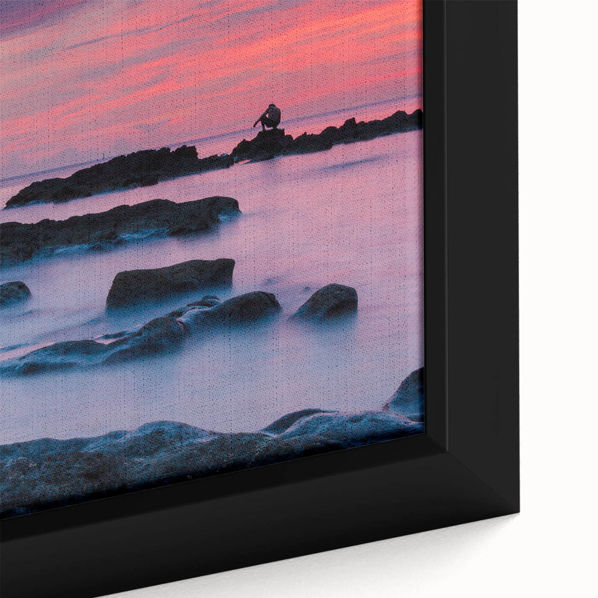 Extra large framed canvas featuring a textured, colorful Caribbean scenery, ideal for living room decor.