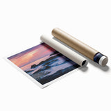 Extra large rolled print of a Caribbean scenery with vibrant floral elements, ideal for classy bathroom wall art.
