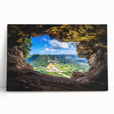 Black and white large art print on stretched canvas featuring a serene Puerto Rican coastline, ideal for kitchen wall art.
