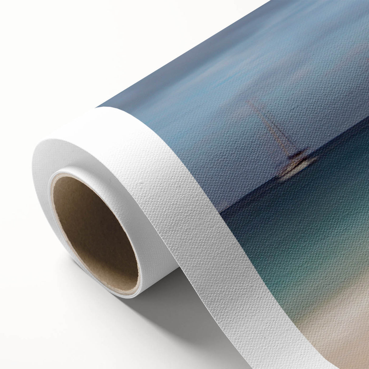Art Deco poster of Caribbean Saint Lucia scenery on rolled canvas, featuring pastel shades, ideal for nursery wall art.