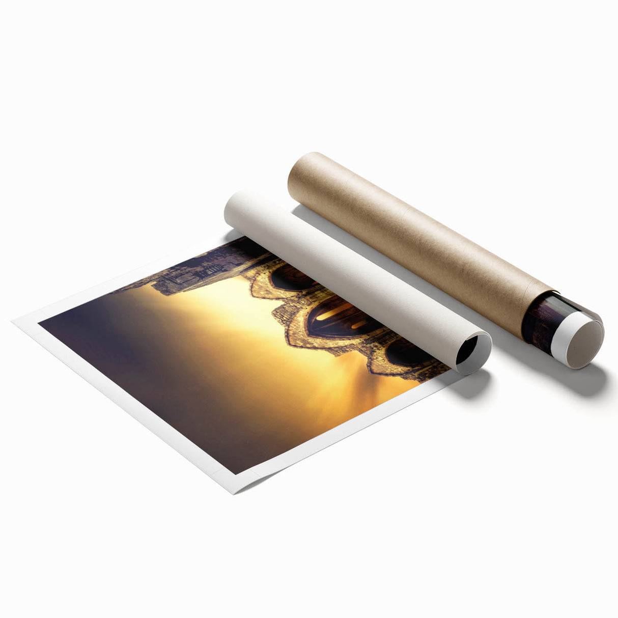 Extra large rolled print of a serene Caribbean Virgin Islands beach scene with soft blue and green tones.