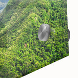 Large abstract wall art depicting Central America scenery in muted earth tones on acrylic glass.