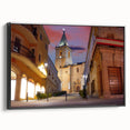 Black and white landscape art painting of El Salvador on framed canvas, ideal for bedroom wall decor.