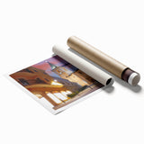 Extra large rolled print of a floral scene in El Salvador, featuring soft pastel hues, ideal for classy bathroom wall art.