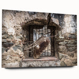 Large abstract wall art depicting a Central American landscape in vibrant colors on acrylic glass.