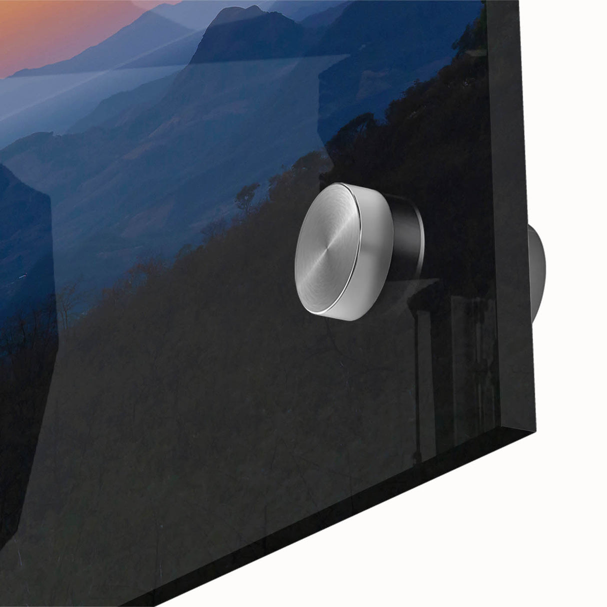 Large abstract wall art featuring a Central American landscape in vibrant earth tones on acrylic glass.