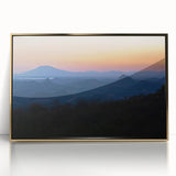 Mid-century modernist art depicting a Central American landscape in acrylic, framed in gold, ideal for modern art wall decor.