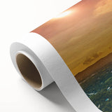 Art deco poster of a Central American scenery in pastel shades on rolled canvas, ideal for nursery wall art.