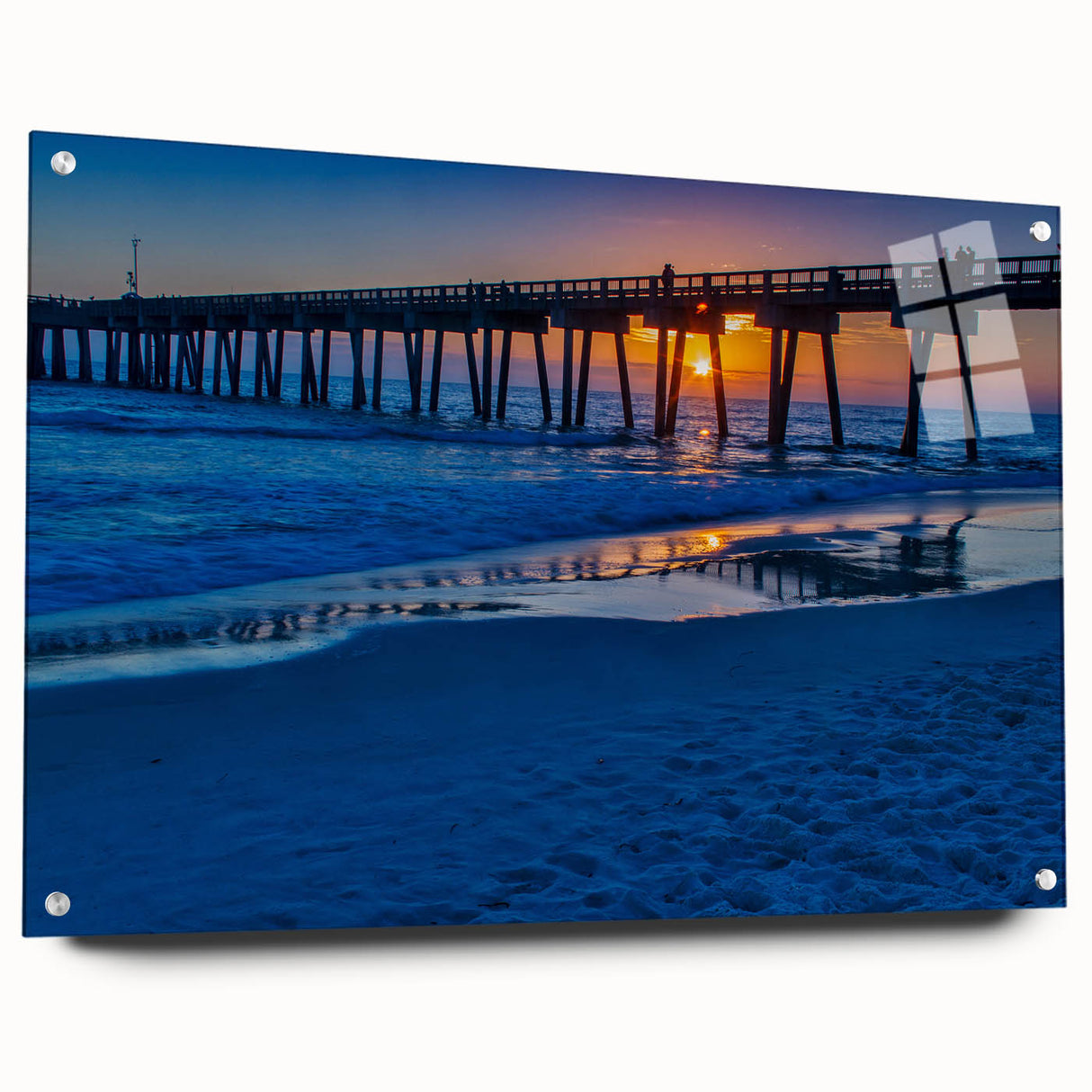 Acrylic print of a Central American landscape with lush greenery and blue skies, ideal for dining room decor.
