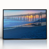 Large abstract wall art depicting a vibrant, colorful Central American scenery on a framed acrylic.