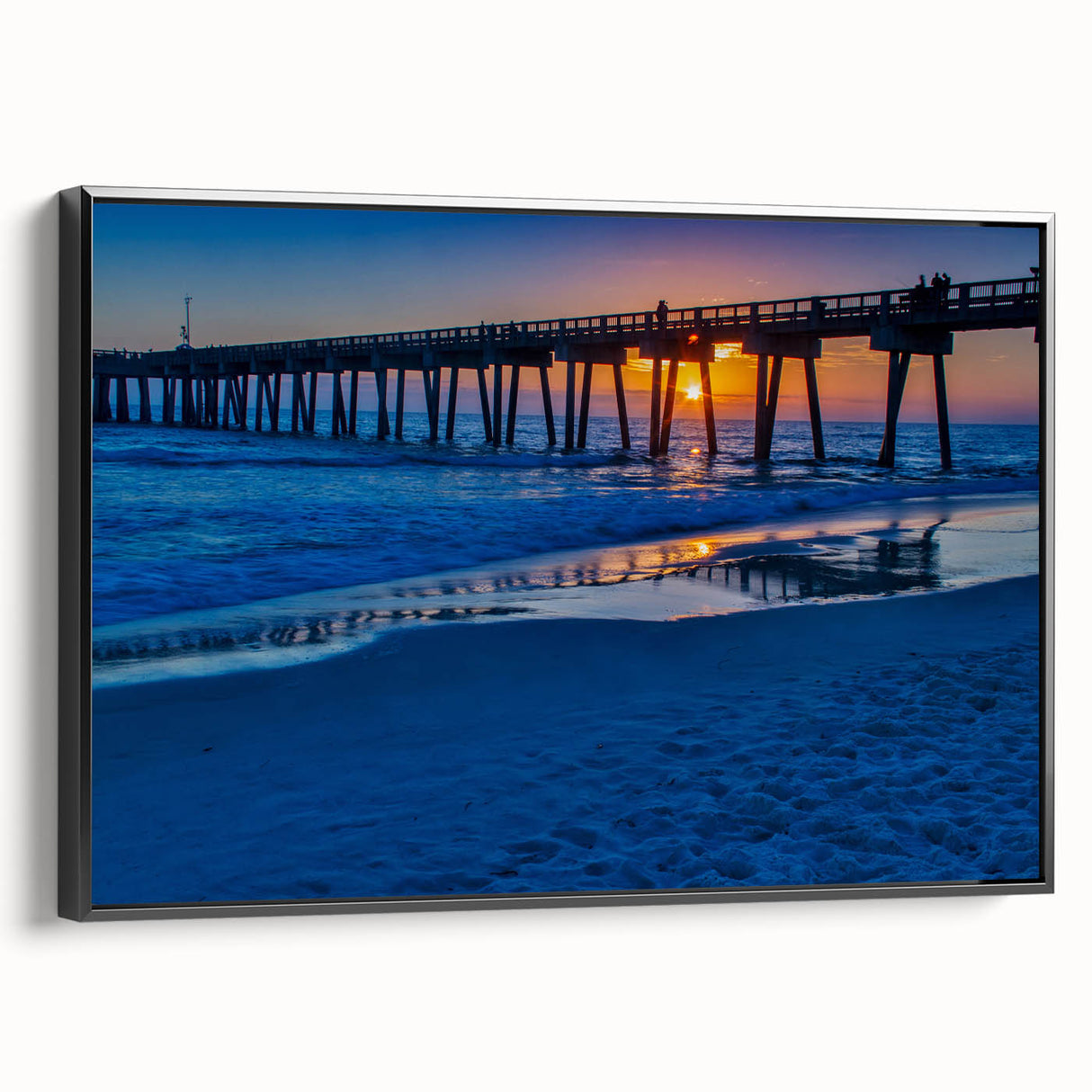Black and white framed canvas of a vintage Panama landscape, ideal for bedroom wall decor.