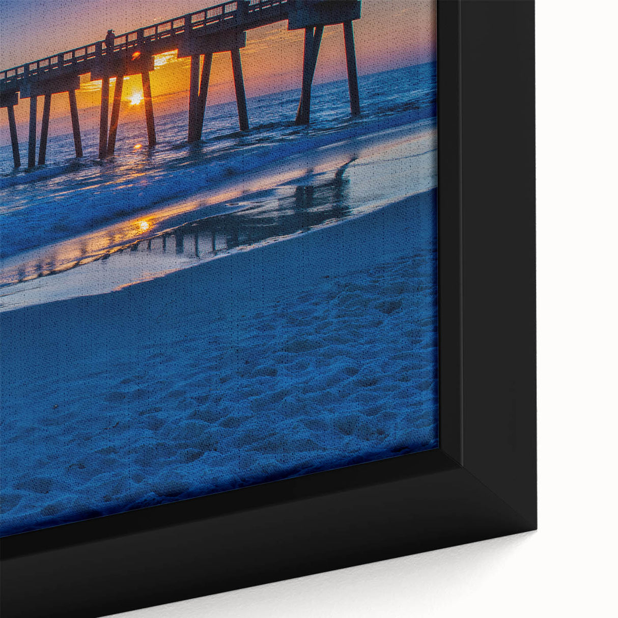 Extra large framed canvas featuring a textured black wall art scene of Central America with vibrant, colorful accents.