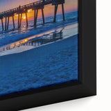 Extra large framed canvas featuring a textured black wall art scene of Central America with vibrant, colorful accents.