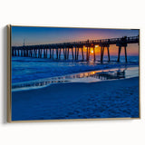 Framed canvas featuring a vintage-style landscape painting of a Central American scenery, ideal for bedroom wall art.