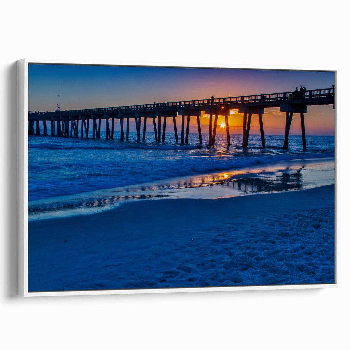 Vintage poster art of a Central American scenery in vibrant colors, framed canvas, ideal for living room decor.