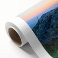 Art deco poster of a serene Bulgarian landscape in soft pastel shades on rolled canvas, ideal for nursery wall art.