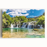 Black and white photo of a Croatian landscape on large stretched canvas, ideal for kitchen wall art.