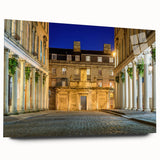 Acrylic print of a large abstract depiction of Bath, England, in muted earth tones, ideal for bedroom or dining room art.