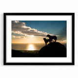 Colorful abstract art print of a textured European scenery on extra large framed canvas, ideal for living room decor.